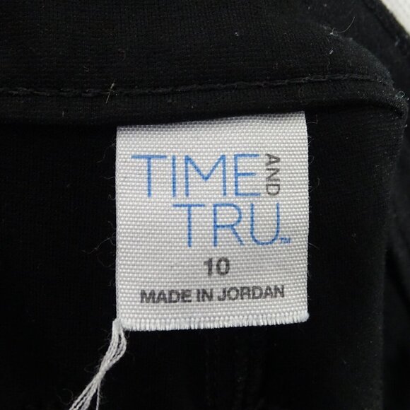 Time And Tru Black Soot Leggings Skinny Pants Women Size 10 Back Pockets ONLY - Picture 5 of 14